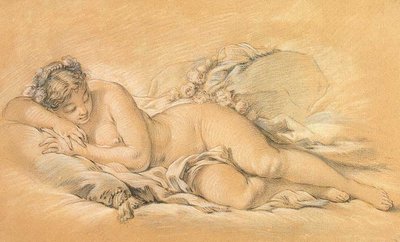 Junge Frau beim Schlafen von François Boucher